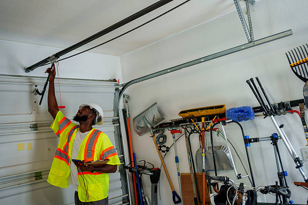 Professional Garage Door Panel Replacement technician working in Winder, GA